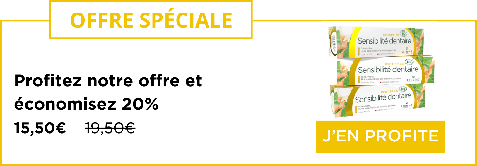 Promo 3 dentifrices sensibilité dentaire - laboratoires lehning